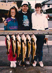 Family with lots of fish